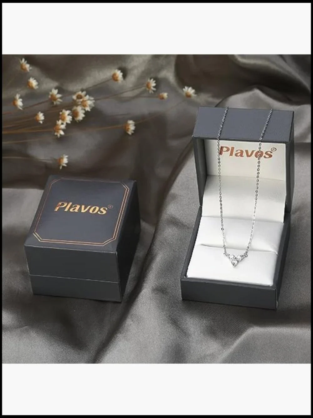 Moissanite Pendant Necklace Triangle White Gold Plated VVS1 Round Cut Minimalist